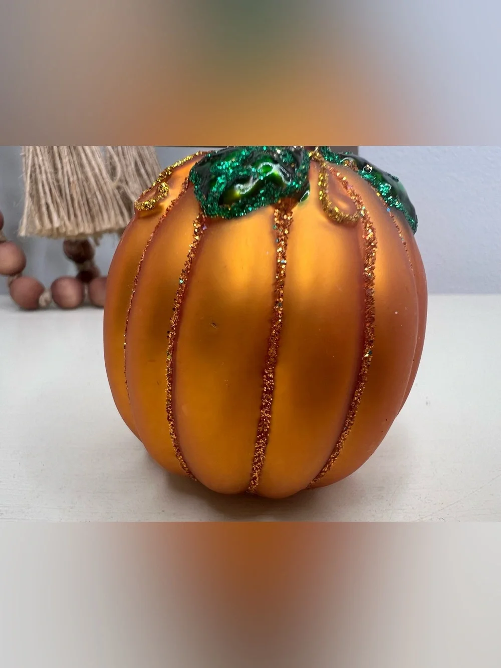 Brand New-Old World Thanksgiving Pumpkin Glass Blown Ornament